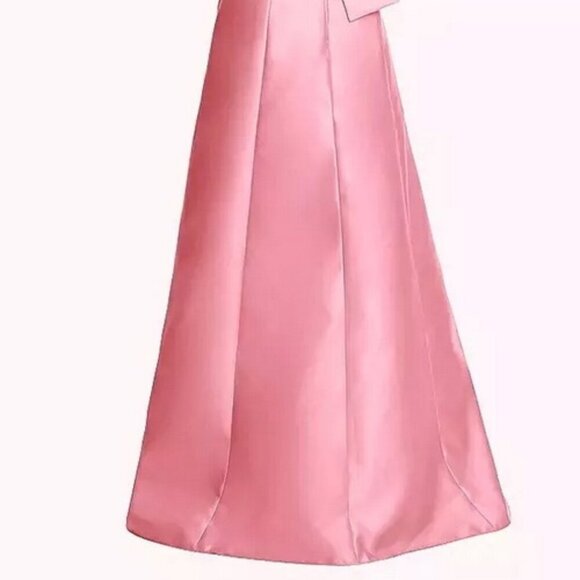 Alfred Sung Powder Pink Strapless Satin A-Line Gown D842 - Picture 2 of 4